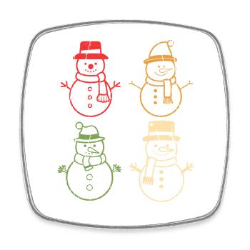 Weihnachtsmann Schneemann Weihnachten - Viereckiger Kühlschrankmagnet - Weiß - Vorne
