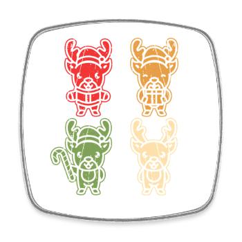 Weihnachtsmann Rentier Weihnachten - Viereckiger Kühlschrankmagnet - Weiß - Vorne