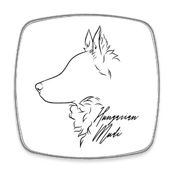 Hongrois Mudi Profil Chien Chien Wilsigns - Magnet carré - blanc - Devant