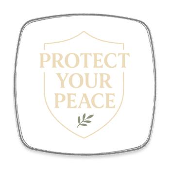 Calm is rebellion. Soft Life Self Care - Square fridge magnet - white - Front