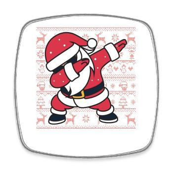 Weihnachts-Hässlicher Pullover Dab Santa's Weihnachtsgeschenk - Viereckiger Kühlschrankmagnet - Weiß - Vorne