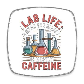 Lab Technician Lab Life Where The Magic Scientist - Viereckiger Kühlschrankmagnet - Weiß - Vorne