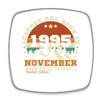 November 1995 Vintage Retro Geburtstag - Viereckiger Kühlschrankmagnet - Weiß - Vorne