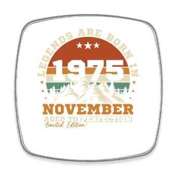 November 1975 Vintage Retro Geburtstag - Viereckiger Kühlschrankmagnet - Weiß - Vorne