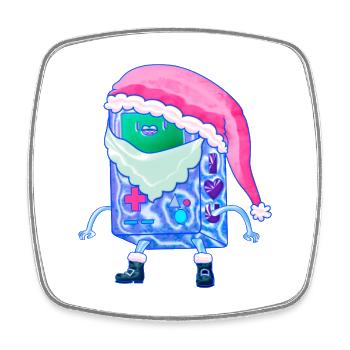 Weihnachts Game Konsole Kawaii Robot Santa - Viereckiger Kühlschrankmagnet - Weiß - Vorne