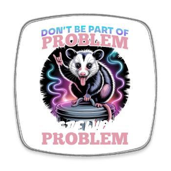 Funny Opossum - Square fridge magnet - white - Front