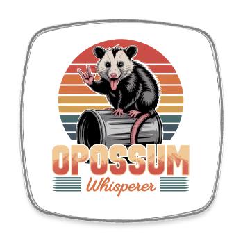 Funny Opossum - Square fridge magnet - white - Front