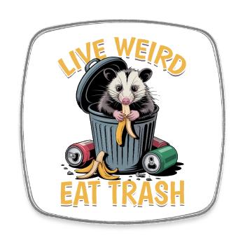 Funny Opossum - Square fridge magnet - white - Front