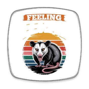 Funny Opossum - Square fridge magnet - white - Front