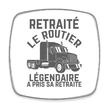 Legendärer pensionierter Lkw-Fahrer-Geschenk zum Karriereende - Viereckiger Kühlschrankmagnet - Weiß - Vorne