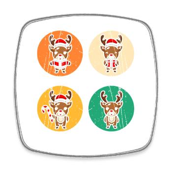 Weihnachtsmann Rentier Weihnachten - Viereckiger Kühlschrankmagnet - Weiß - Vorne