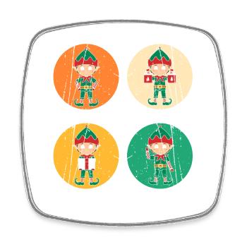 Santa Claus Christmas Elf Christmas - Square fridge magnet - white - Front