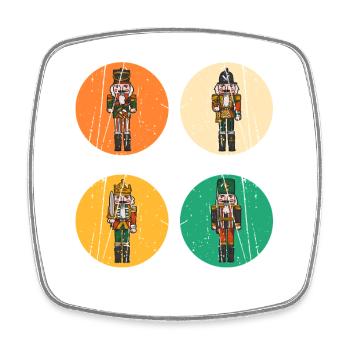 Santa Claus Nutcracker Christmas - Square fridge magnet - white - Front