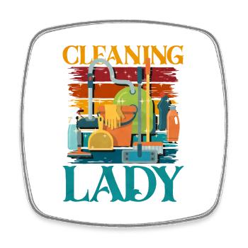 Cleaning Heroine Color Explosion - Square fridge magnet - white - Front