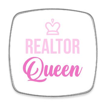 Real estate agent queen Pink Crown - Square fridge magnet - white - Front