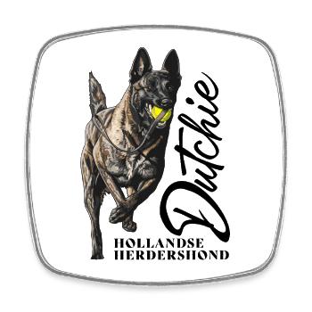 Dutch Shepherd – Dutchie - Viereckiger Kühlschrankmagnet - Weiß - Vorne