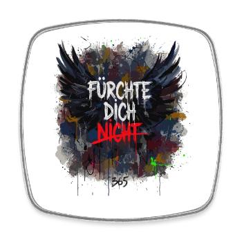 FÜRCHTE DICH NICHT Grunge Flügel Splatter Art - Viereckiger Kühlschrankmagnet - Weiß - Vorne