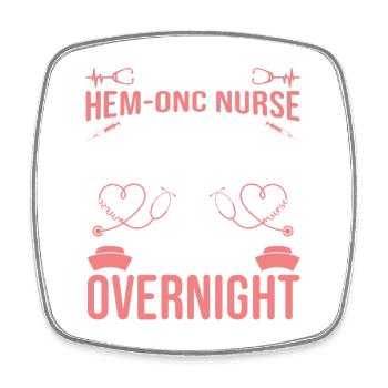 Hématologie d’appréciation des infirmières de nuit / Oncologie - Magnet carré - blanc - Devant