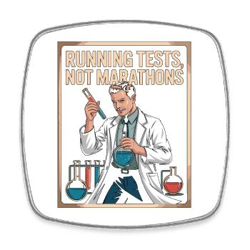 Lab Technician Running Tests Medical Technologist - Viereckiger Kühlschrankmagnet - Weiß - Vorne