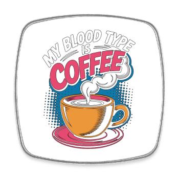 Lab Technician My Blood Type Is Coffee Phlebotomy - Viereckiger Kühlschrankmagnet - Weiß - Vorne