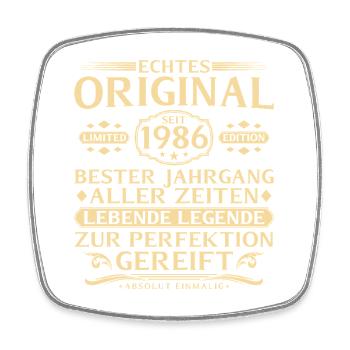 40th Birthday Real original since 1986 - Square fridge magnet - white - Front