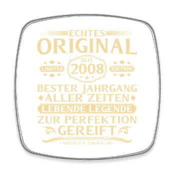 18e anniversaire Real Original depuis 2008 - Magnet carré - blanc - Devant