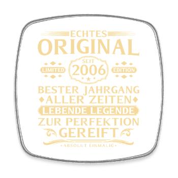 20. Geburtstag Echtes Original seit 2006 - Viereckiger Kühlschrankmagnet - Weiß - Vorne