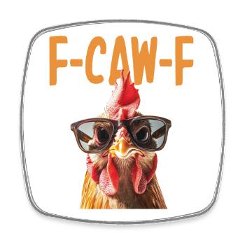 Huhn Brille F-Caw-F - Viereckiger Kühlschrankmagnet - Weiß - Vorne