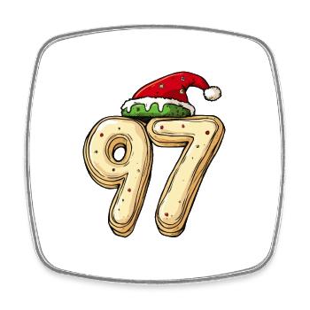 97 Number Cookie Christmas - Square fridge magnet - white - Front