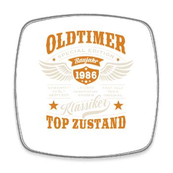 Vintage Model 1986 | Birthday Gift - Square fridge magnet - white - Front