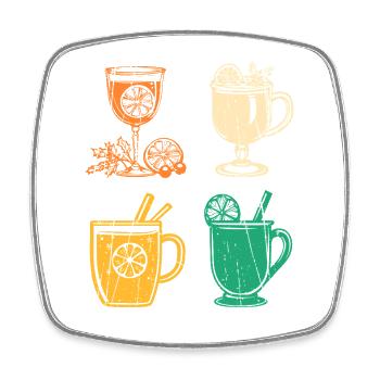 Santa Claus Mulled Wine Christmas - Square fridge magnet - white - Front
