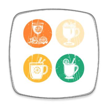 Santa Claus Mulled Wine Christmas - Square fridge magnet - white - Front