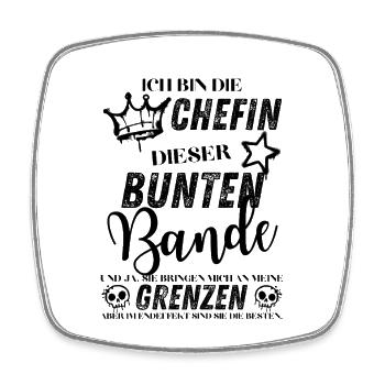 Anführerin der bunten Bande – Chefin Geschenkidee - Viereckiger Kühlschrankmagnet - Weiß - Vorne