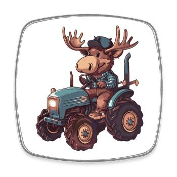 Éleveur de tracteurs d’orignaux - Magnet carré - blanc - Devant