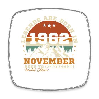 Novembre 1962 Vintage Anniversaire Rétro - Magnet carré - blanc - Devant