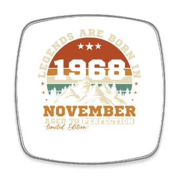 November 1968 Vintage-Retro-Geburtstag - Viereckiger Kühlschrankmagnet - Weiß - Vorne