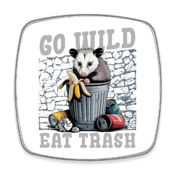 Funny Opossum - Square fridge magnet - white - Front