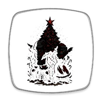 Tamponnement du Père Noël, chemise de couple, drôle - Magnet carré - blanc - Devant