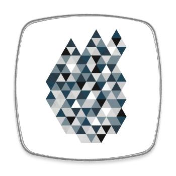 Blaue Dreiecks Mosaik  Geometry Triangles  - Viereckiger Kühlschrankmagnet - Weiß - Vorne