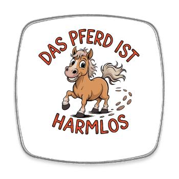  Das Pferd Ist Harmlos Lustiges Pferdemotiv Für - Viereckiger Kühlschrankmagnet - Weiß - Vorne