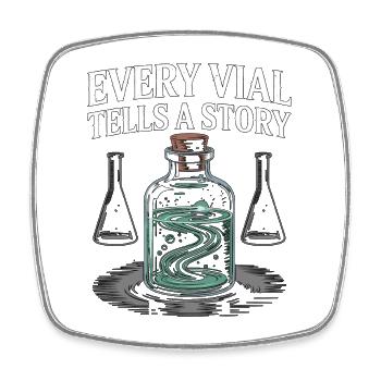 Lab Technician Every Vial Tells A Story Scientist - Viereckiger Kühlschrankmagnet - Weiß - Vorne