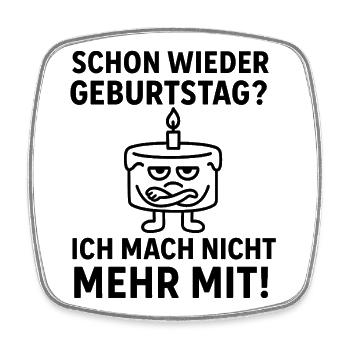 Geburtstagsmuffel Cartoon - Viereckiger Kühlschrankmagnet - Weiß - Vorne