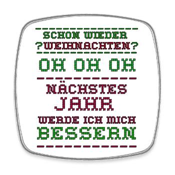 Ugly christmas - Viereckiger Kühlschrankmagnet - Weiß - Vorne