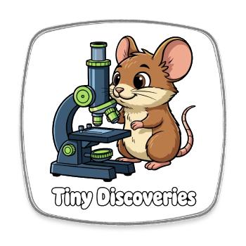 Small Discoveries Mouse Microscope - Square fridge magnet - white - Front