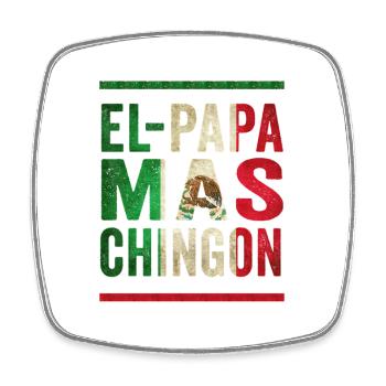 Mexikanisches Vintage Vater Spruch Design - Viereckiger Kühlschrankmagnet - Weiß - Vorne