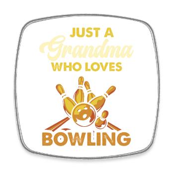 Bowling Oma Liebt Bowling - Viereckiger Kühlschrankmagnet - Weiß - Vorne