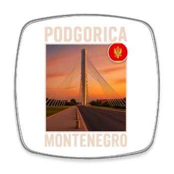 Podgorica Montenegro - Viereckiger Kühlschrankmagnet - Weiß - Vorne
