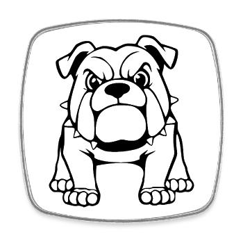 Black Bulldog Gift Christmas - Square fridge magnet - white - Front
