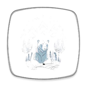 Polar Bär im Schneewald - Viereckiger Kühlschrankmagnet - Weiß - Vorne