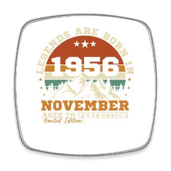 November 1956 Vintage-Retro-Geburtstag - Viereckiger Kühlschrankmagnet - Weiß - Vorne